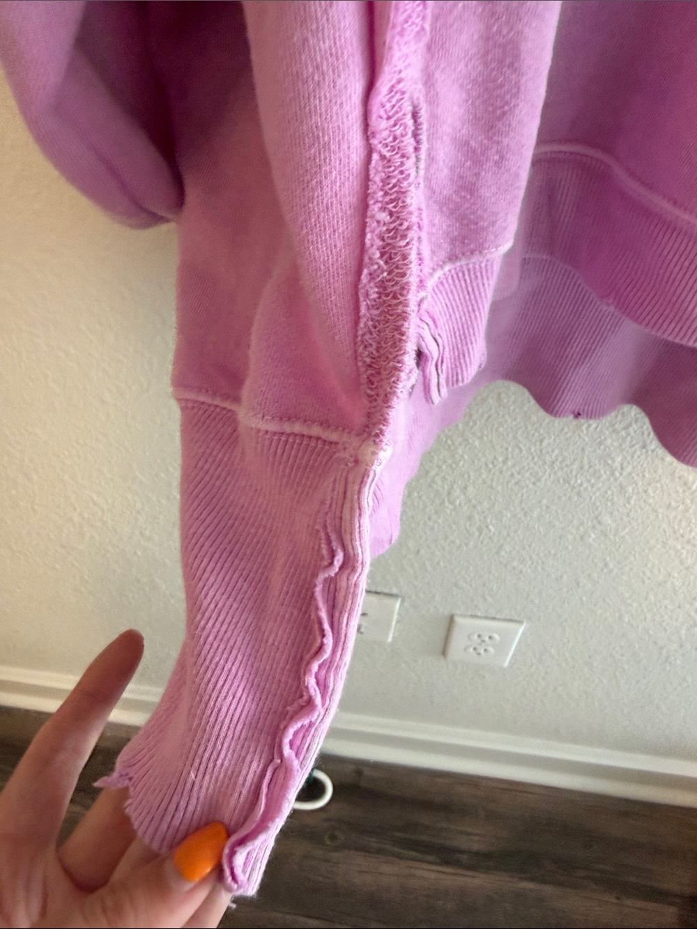 We The Free Pink Oversized Raw-Hem Sweatshirt - Picture 5 of 10